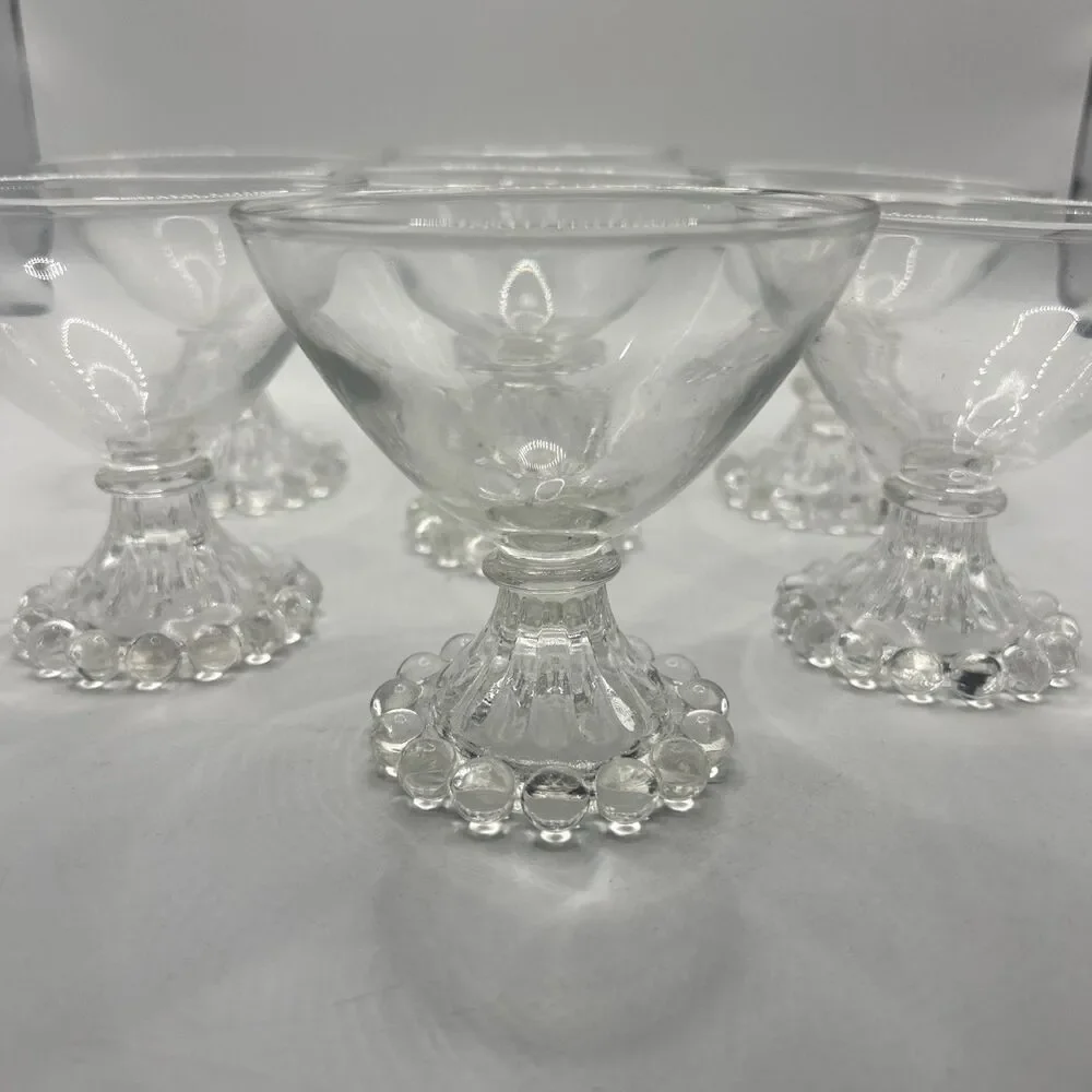 7 Anchor Hocking Berwick Boopie Clear Sherbet Dessert Cups